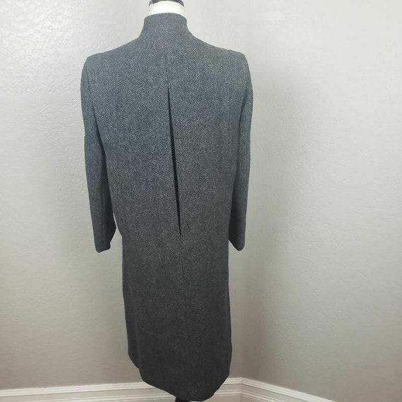 I. Magnin Womens Jacket Coat Gray Herringbone Woo… - image 2