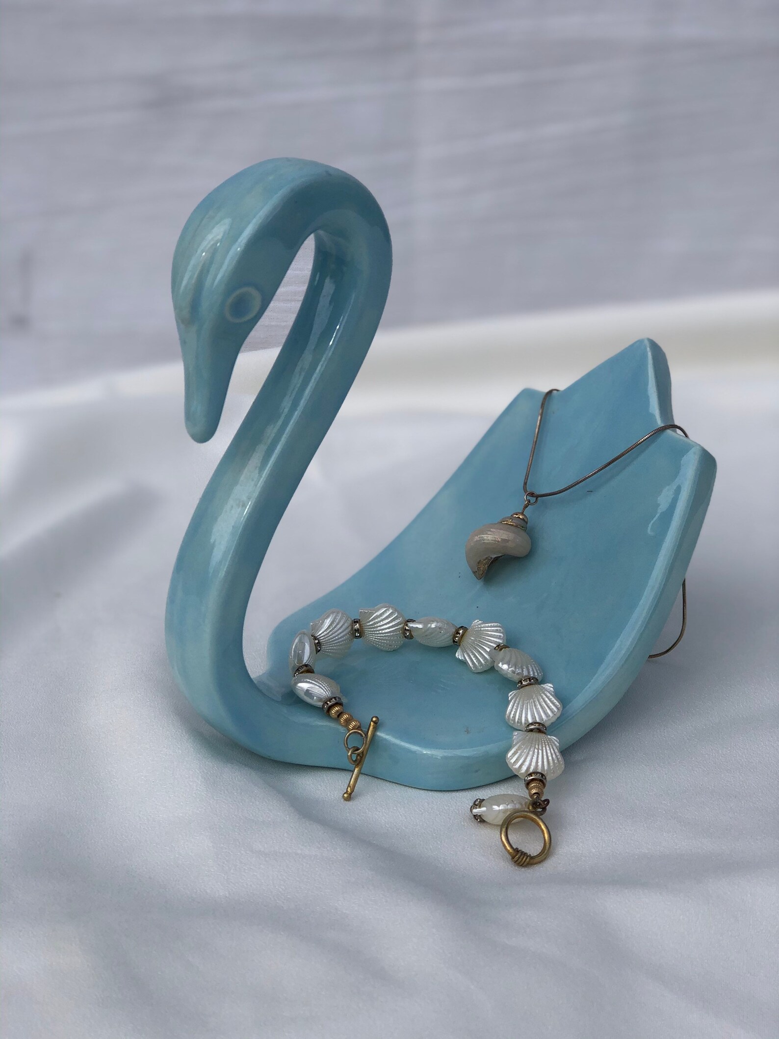 Light Blue Vintage Ceramic Swan Towel Holder Perfect For Etsy