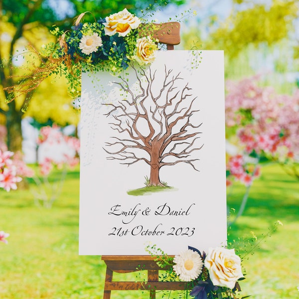 Fingerprint tree Guest Book: Unique Gift Printable Digital Download for Weddings or Special Occasions