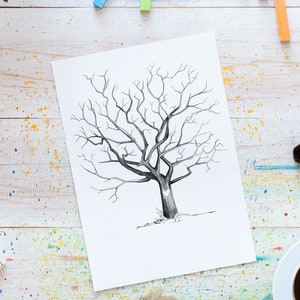 Fingerabdruckbaum-Gästebuch: Einzigartiges Geschenk Digitaler Download für Hochzeiten oder besondere Anlässe
