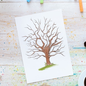 Fingerprint Tree, printable instant download, anniversary, guest book, baby shower, teacher appreciation, wedding