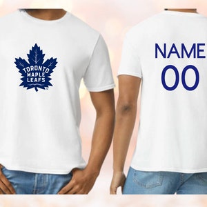 Erwachsene Toronto Maple Leafs-Shirt, Vorder- und Rückseite, Erwachsene NHL Erwachsene Unisex-T-Shirt, Erwachsene Sportoberteil