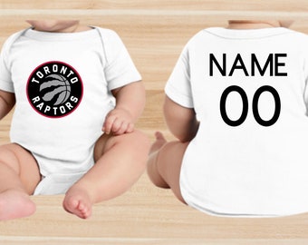 Toronto Raptors onesie, Back and font, Baby newborn onesie, Pregnancy onesie