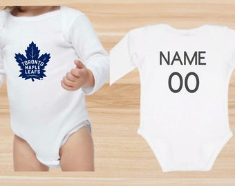 Toronto Maple Leafs, Baby newborn onesie, NHL long Sleeve, Pregnancy onesie