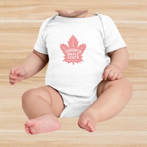 Toronto Maple Leafs, rosa Blatt, Baby Neugeborene Säugling unisex Strampelanzug, Schwangerschaft Strampelanzug