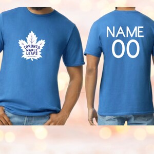 Erwachsene Toronto Maple Leafs-Shirt, Vorder- und Rückseite, Erwachsene NHL Unisex-T-Shirt, Erwachsene Sportoberteil