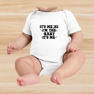 Body niemowlęce unisex dla niemowląt, jestem tutaj, cześć, jestem dzieckiem, to ja, strój ciążowy