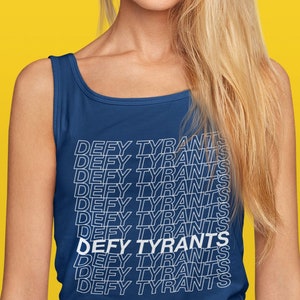 Defy Tyrants Hollow Letters Unisex Jersey Tank