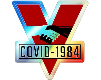 Pegatinas holográficas troqueladas Covid-1984