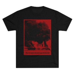 Så här ser demokrati ut Waco ATF Fire herrtröja med tri-blend-motiv