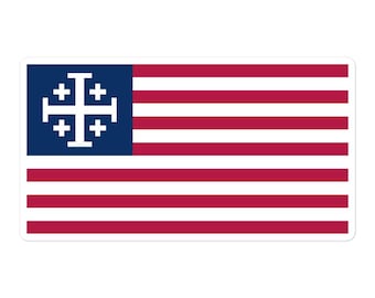 Pegatina sin burbujas de la Cruz de Jerusalén, Nueva Derecha Cristiana, Cruzado Nacionalista, Deus Vult