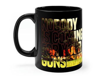 Nadie viene por tus armas Waco ATF Fire Block Letters Taza negra 11oz