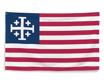 Jerusalem Cross American Flag New Christian Right Crusader Gym Flag Nationalist Deus Vult