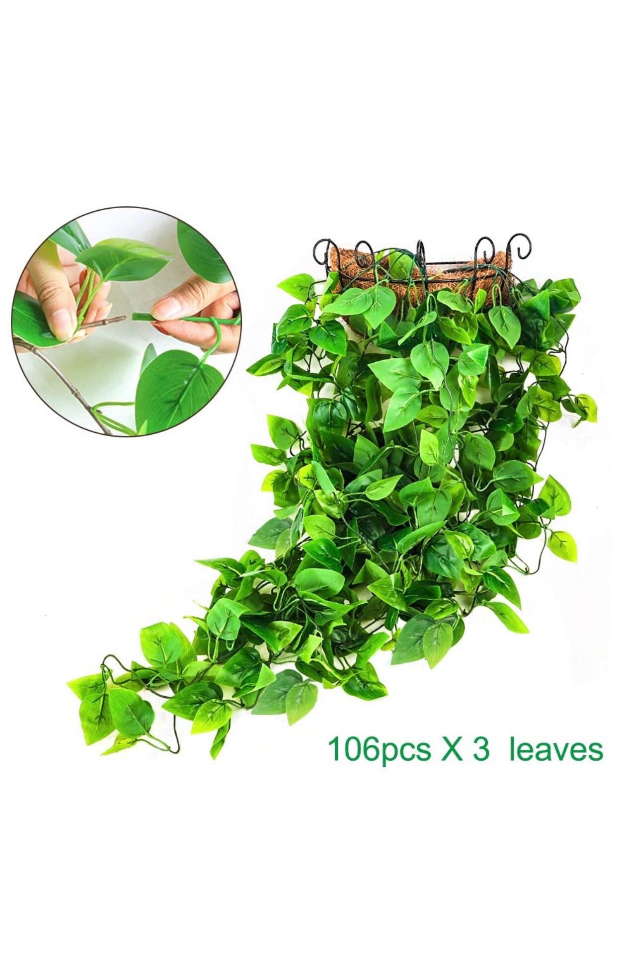 3PCS Artificial Hanging Plants FAKE Hanging Plant Faux Ivy Etsy