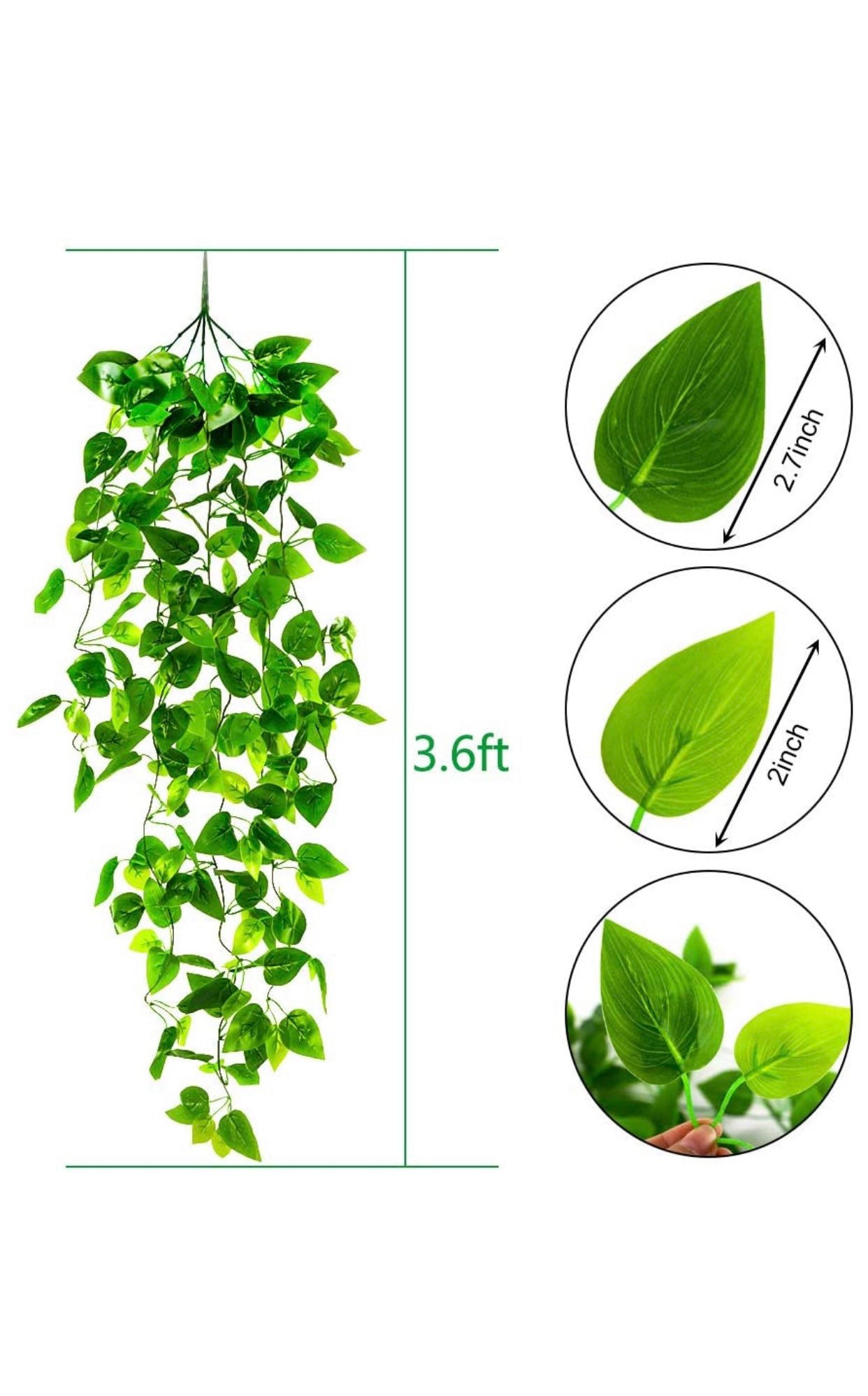 3PCS Artificial Hanging Plants FAKE Hanging Plant Faux Ivy Etsy