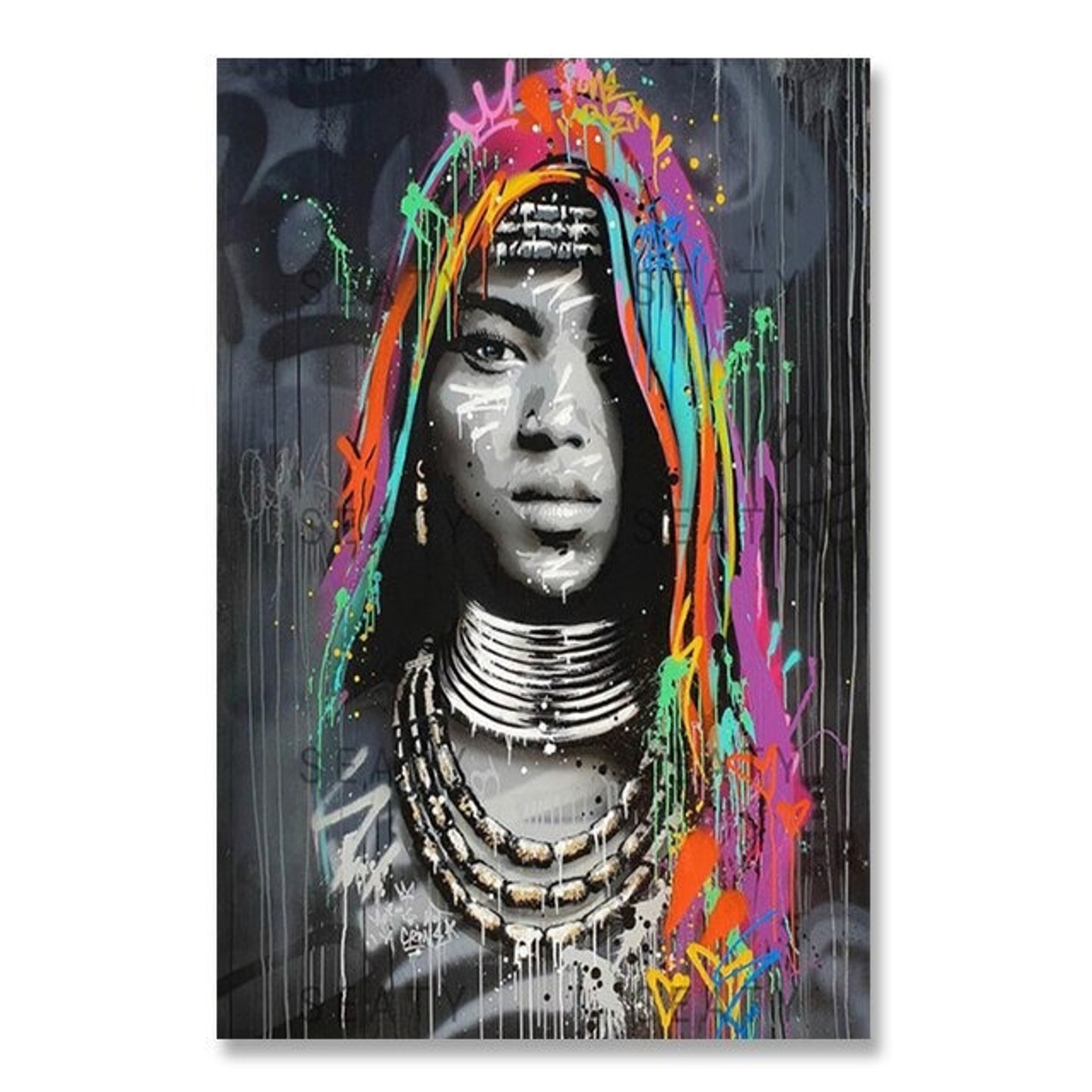 Black Girl Wall Art Poster Black Woman Wall Art, Black Woman Big Hat