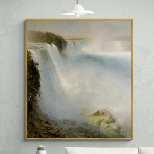 Niagara Falls, from the American Side, 1867 by Frederic Edwin Church Art Print Reproduction, Niagara Falls, from the American Side Wall Art