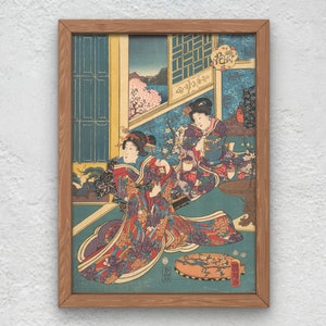 Ukiyo-e Prints Ukiyo e Beatutiful Women Series by Utagawa Kuniteru Japan Poster Woodblock Japan prints, ukiyo e prints