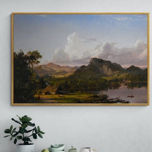 Zuhause am See, 1852 von Frederic Edwin Church Kunstdruck Reproduktion, Zuhause am See, Kunst auf Leinwand