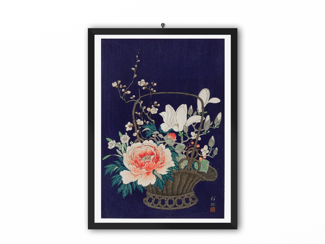Ohara Koson Ukiyo E Prints Basket With Various Flowers by Ohara Koson ...