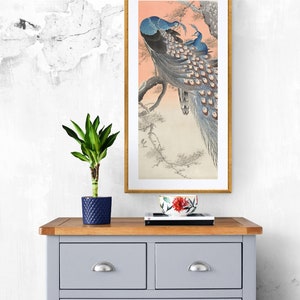 Shoson Ohara Ukiyo e Prints Two Peacocks by Shoson Ohara Ukiyo-e Vintage Poster, Art Print Poster, Japanese Woodblock Prints