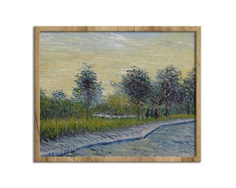 Way in the Voyer d'Argenson Park in Asnieres by  Vincent van Gogh, Van Gogh Landscape Painting Giclée Print Canvas Wall Art Home Decor