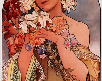Alphonse Mucha Art Nouveau Print - by Alphonse Mucha Print Art Nouveau Poster, Alphonse Prints, Mucha Poster