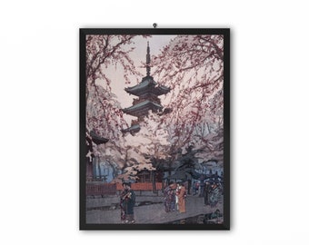 吉田博作「川越の桜」｜ヴィンテージ木版画 - Etsy 日本