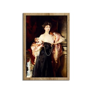 Portrait de Lady Helen Vincent par John Singer Sargent, peinture figurative de style victorien, cool et élégance, portrait de femme Impression sur toile