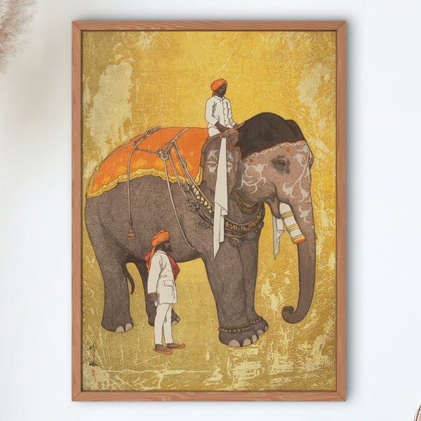 Yoshida Hiroshi Elephant (Zô), from the India and Southeast Asia Series 1931 Prints by Yoshida Hiroshi Woodblock Prints