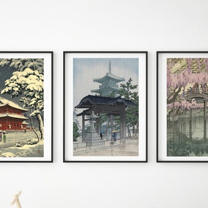 3 Prints Set from Kawase Hasui, Tsuchiya Koitsu, Yoshida Hiroshi and Shinsui Ito Japanese NEW woodblock paint masters - Free to select 3