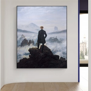 Wanderer above the Sea of Fog by Caspar David Friedrich Famous Painting Reproductions Art Print on Canvas Caspar David Friedrich Painting