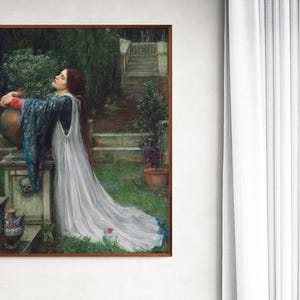 Isabella and the Pot of Basil by John William Waterhouse, English Pre-Raphaelite Painting Archival Giclée Fine Art Print Home Decor