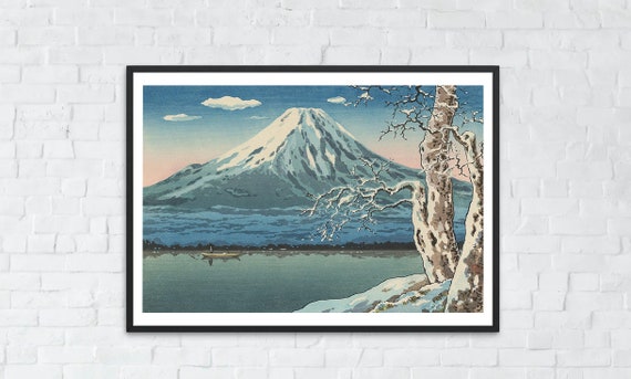 ❤️昭和レトロ　藤田不美夫(作)　木版画　 「山の湖A」箱あり　90/200枚 山 版画 昭和レトロ 藤田不美夫 作 木版画 山の湖A 箱あり