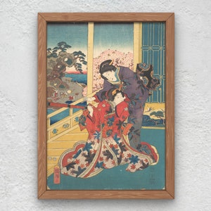 Ukiyo-e Prints Ukiyo e Beatutiful Women Series by Utagawa Kuniteru Japan Poster Woodblock Japan prints, ukiyo e prints