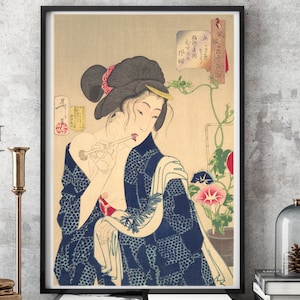 Ukiyo-e Prints Ukiyo e Beatutiful Women Series by Tsukioka Yoshitoshi Japan Poster Woodblock Japan prints, ukiyo e prints