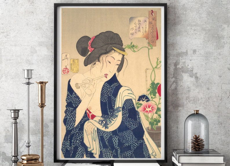 Ukiyo-e Prints Ukiyo e Beatutiful Women Series by Tsukioka Yoshitoshi Japan Poster Woodblock Japan prints