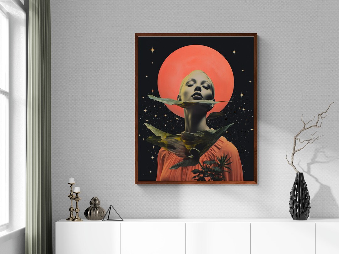 Surreal Collage Contemporary Art Print Canvas Wall Art, Surrealism Art ...