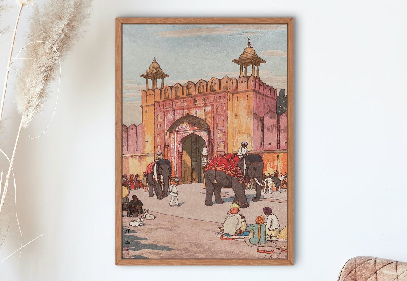 Yoshida Hiroshi High Ajmer Gate, Jaipur, 1931, From the India and
