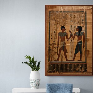 Ancient Egyptian Papyrus Style Canvas Art Print, Ancient Egyptian Painting Wall Art, Ancient Egyptian Wall Decor, Ancient Egyptian Life