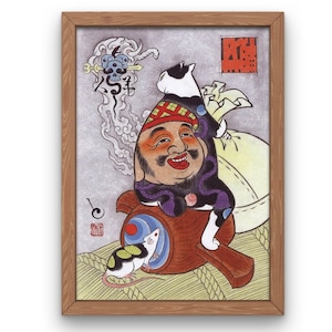 Ukiyo-e Prints Ukiyo e Cat and Ghost Japan Poster Woodblock Japan prints, Ukiyo e prints, Ukiyo e Cat Canvas Print