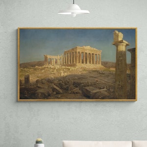 Parthenon, 1871 by Frederic Edwin Church Art Print Reproduction, Parthenon, 1871 Wall Art Canvas Print