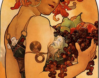 Alphonse Mucha Art Nouveau Print - by Alphonse Mucha Print Art Nouveau Poster, Alphonse Prints, Mucha Poster