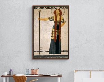Festival of Music Art Nouveau Vintage Poster Canvas Wall Art Décor Gift, Art Nouveau Antique Poster Canvas Prints Wall Art Room Decor