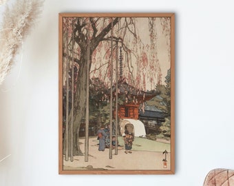 吉田博作「川越の桜」｜ヴィンテージ木版画 - Etsy 日本