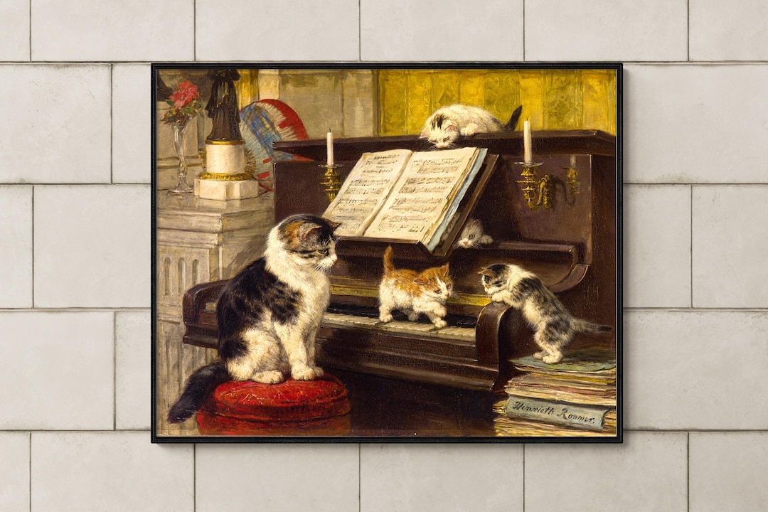 絵画。壁掛け原画【素敵なピアノ曲と椅子の上で寝たい猫】 絵画。壁掛け原画【素敵なピアノ曲と椅子の上で寝たい猫】 絵画 アカザ