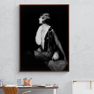 Fotografía vintage en blanco y negro de Muriel Finlay, la chica de Ziegfeld, de Alfred Cheney Johnston. Póster, lienzo, arte de pared, impresión para decoración del hogar.