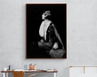 Vintage black and white photography, Muriel Finlay, Ziegfeld girl, by Alfred Cheney Johnston Poster Canvas Art Print Wall Art for home decor