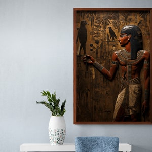 Ancient Egyptian Papyrus Style Canvas Art Print, Ancient Egyptian Painting Wall Art, Ancient Egyptian Wall Decor, Ancient Egyptian Life