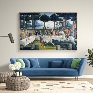 Renaissance Oil Painting Decameron Sandro Botticelli Canvas Printing by Sandro Botticelli Reproduction Art Print Classical Wall Art Canvas